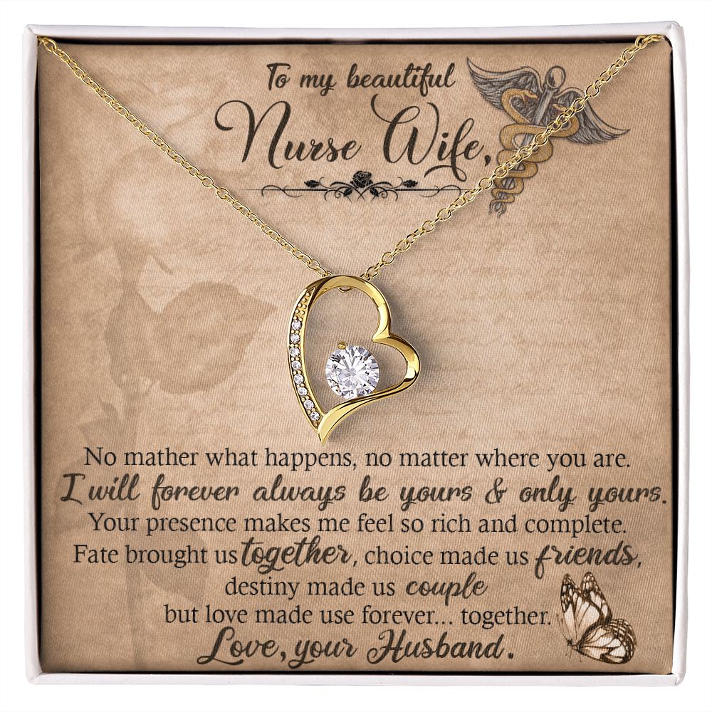 To my Wife Nurse In This Difficult Time Forever Necklace w Message Card-Express Your Love Gifts