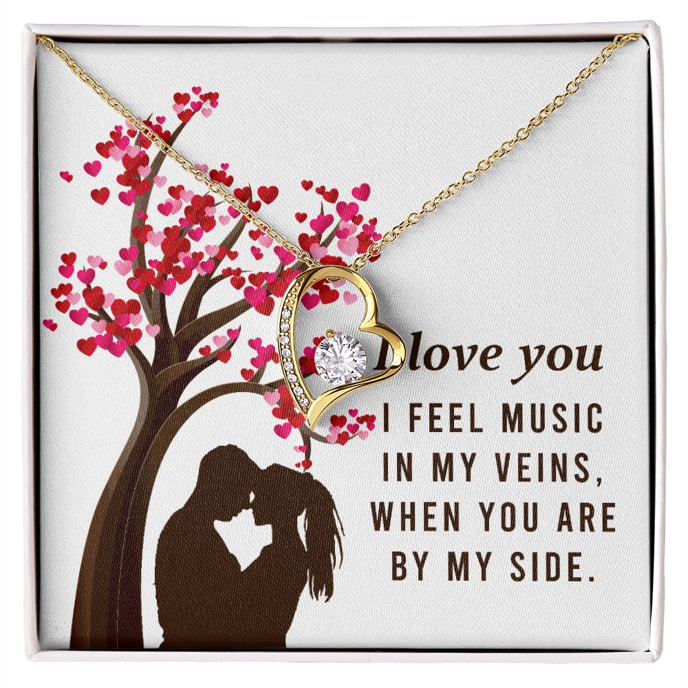 By My Side Forever Necklace w Message Card-Express Your Love Gifts