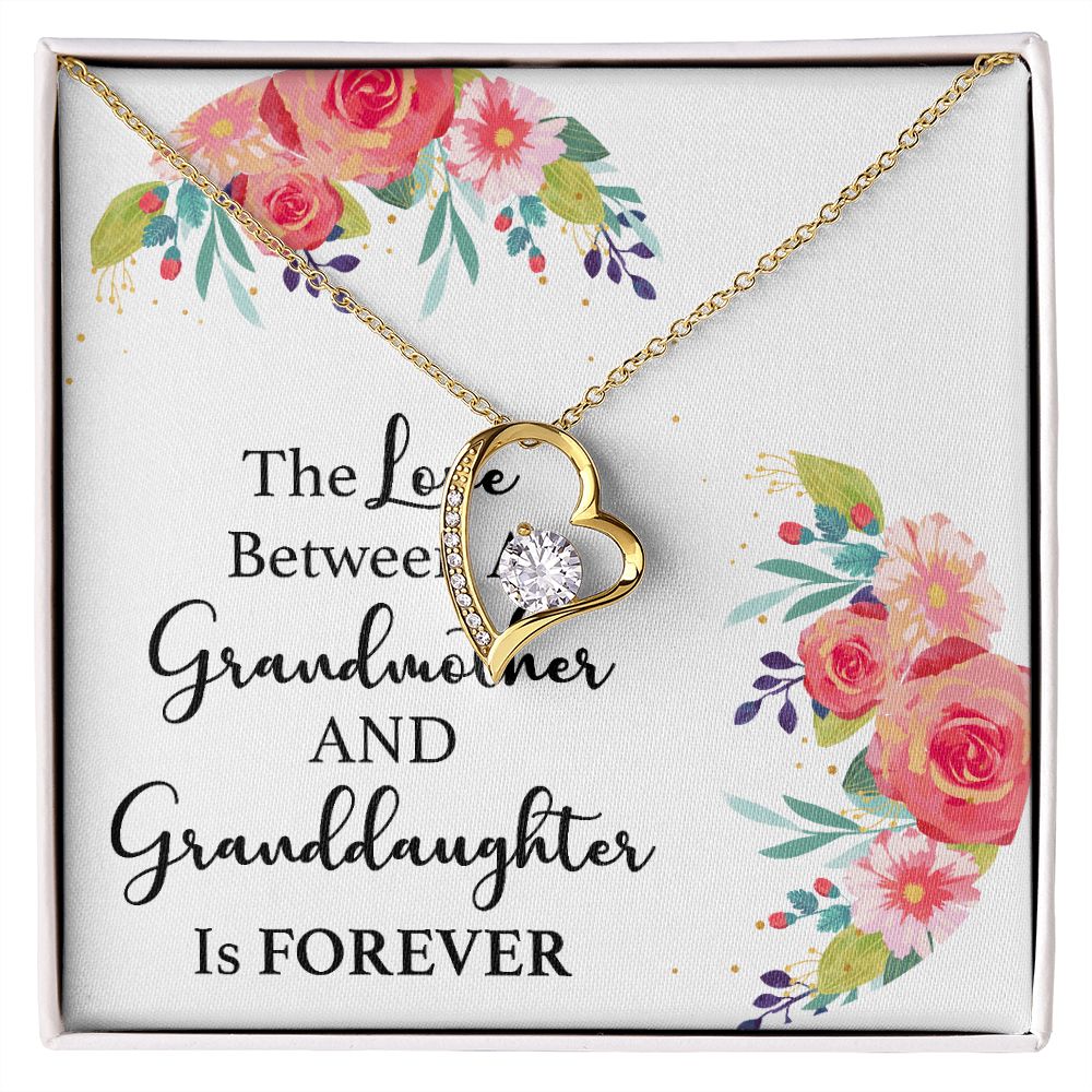 The Love Between a Grandmother and Granddaughter Forever Necklace w Message Card-Express Your Love Gifts