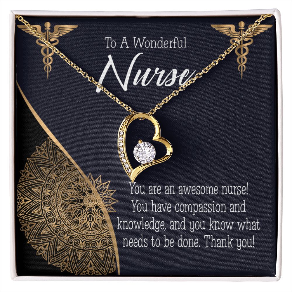 Awesome Nurse Forever Necklace w Message Card-Express Your Love Gifts