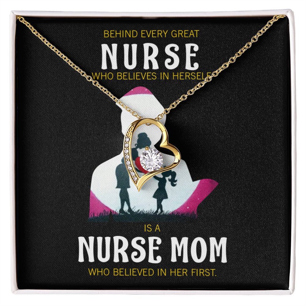 Behind Every Mom Nurse Forever Necklace w Message Card-Express Your Love Gifts