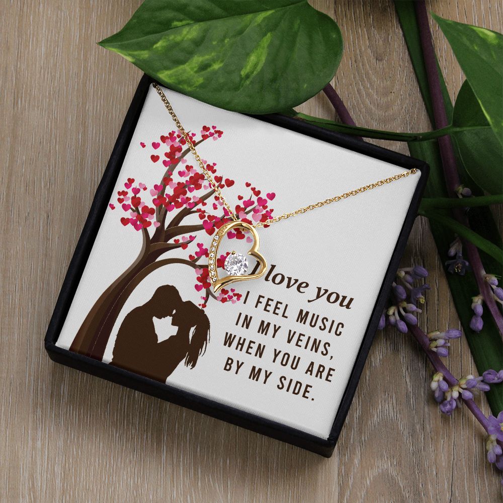 By My Side Forever Necklace w Message Card-Express Your Love Gifts