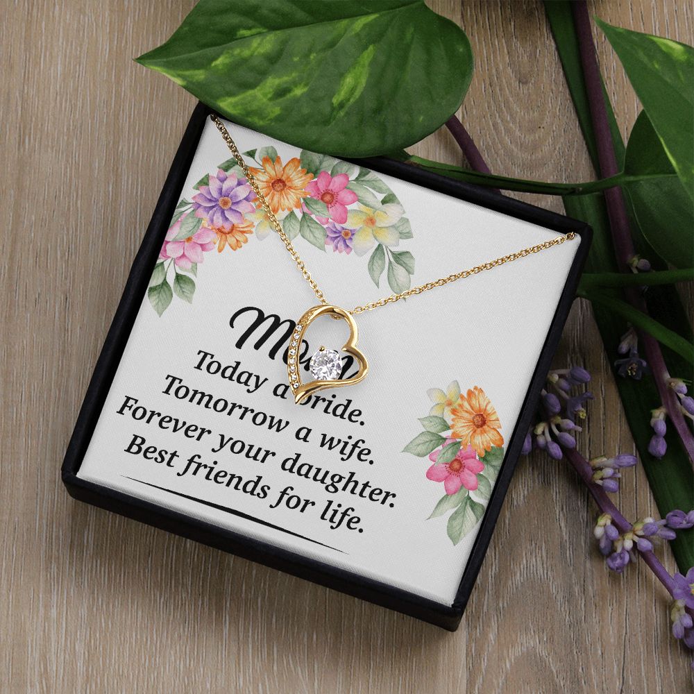 Mom Bestfriend For Life Forever Necklace w Message Card-Express Your Love Gifts