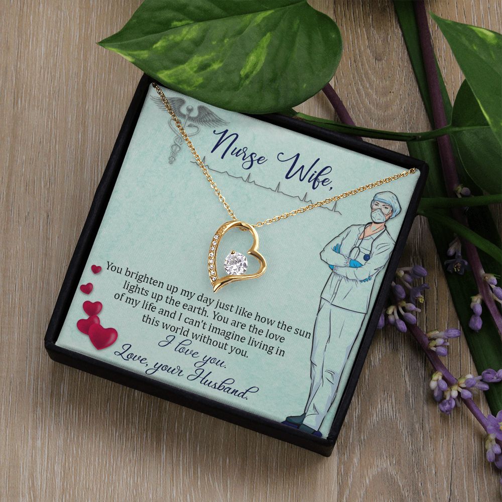 To my Nurse Wife Forever Necklace w Message Card-Express Your Love Gifts