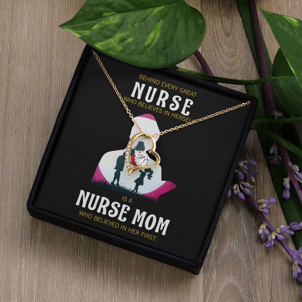 Behind Every Mom Nurse Forever Necklace w Message Card-Express Your Love Gifts