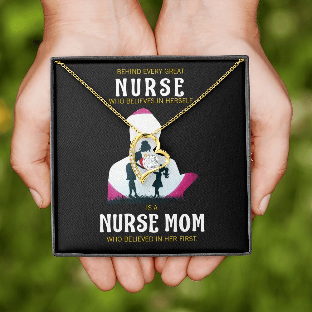 Behind Every Mom Nurse Forever Necklace w Message Card-Express Your Love Gifts