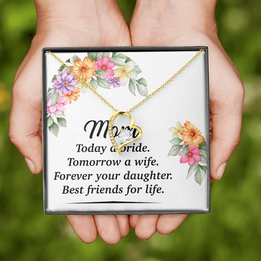 Mom Bestfriend For Life Forever Necklace w Message Card-Express Your Love Gifts