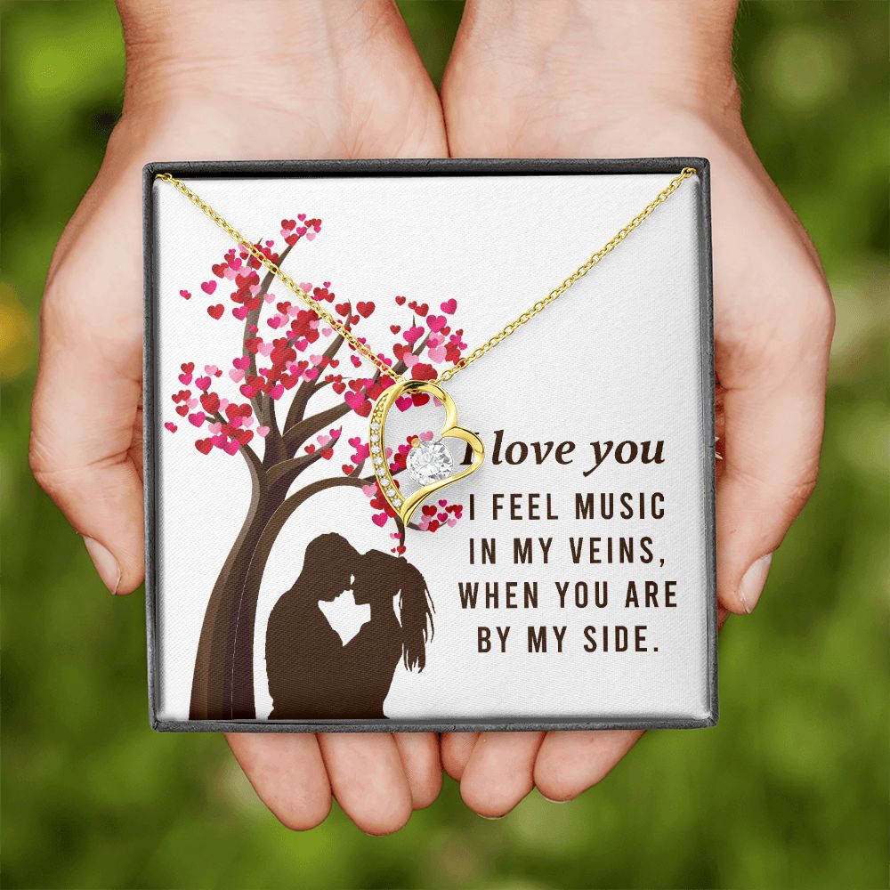 By My Side Forever Necklace w Message Card-Express Your Love Gifts