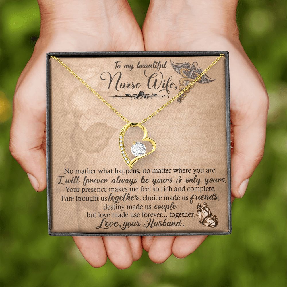 To my Wife Nurse In This Difficult Time Forever Necklace w Message Card-Express Your Love Gifts