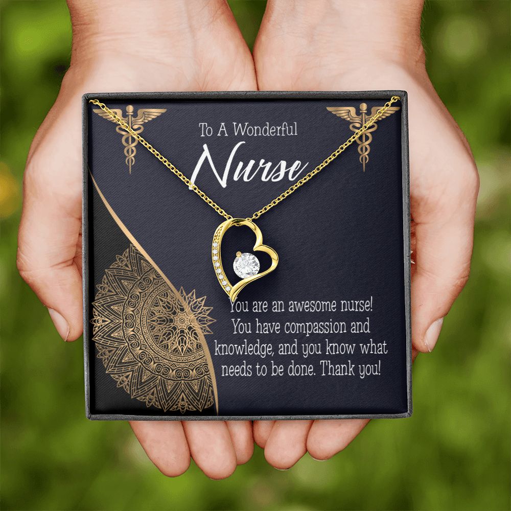 Awesome Nurse Forever Necklace w Message Card-Express Your Love Gifts