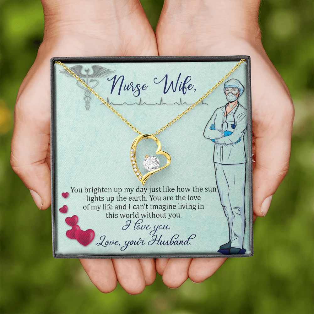 To my Nurse Wife Forever Necklace w Message Card-Express Your Love Gifts