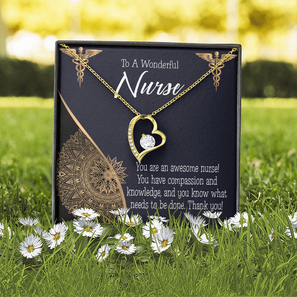 Awesome Nurse Forever Necklace w Message Card-Express Your Love Gifts