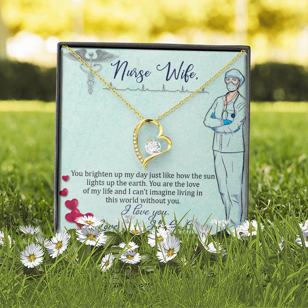 To my Nurse Wife Forever Necklace w Message Card-Express Your Love Gifts