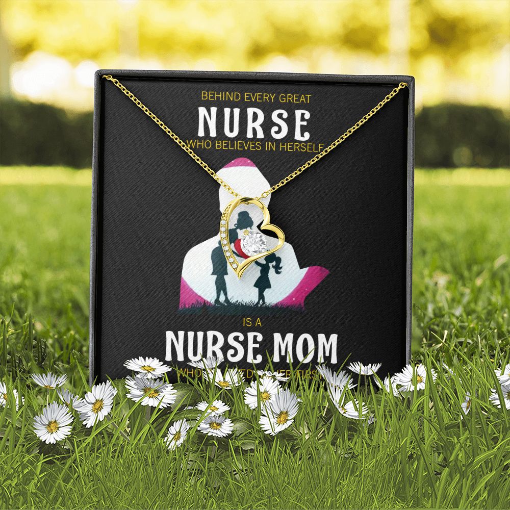 Behind Every Mom Nurse Forever Necklace w Message Card-Express Your Love Gifts