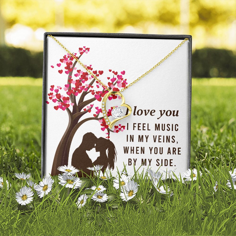 By My Side Forever Necklace w Message Card-Express Your Love Gifts