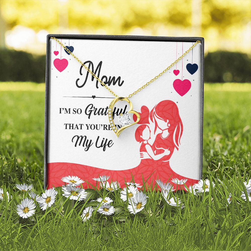 Mom I'm So Grateful Forever Necklace w Message Card-Express Your Love Gifts