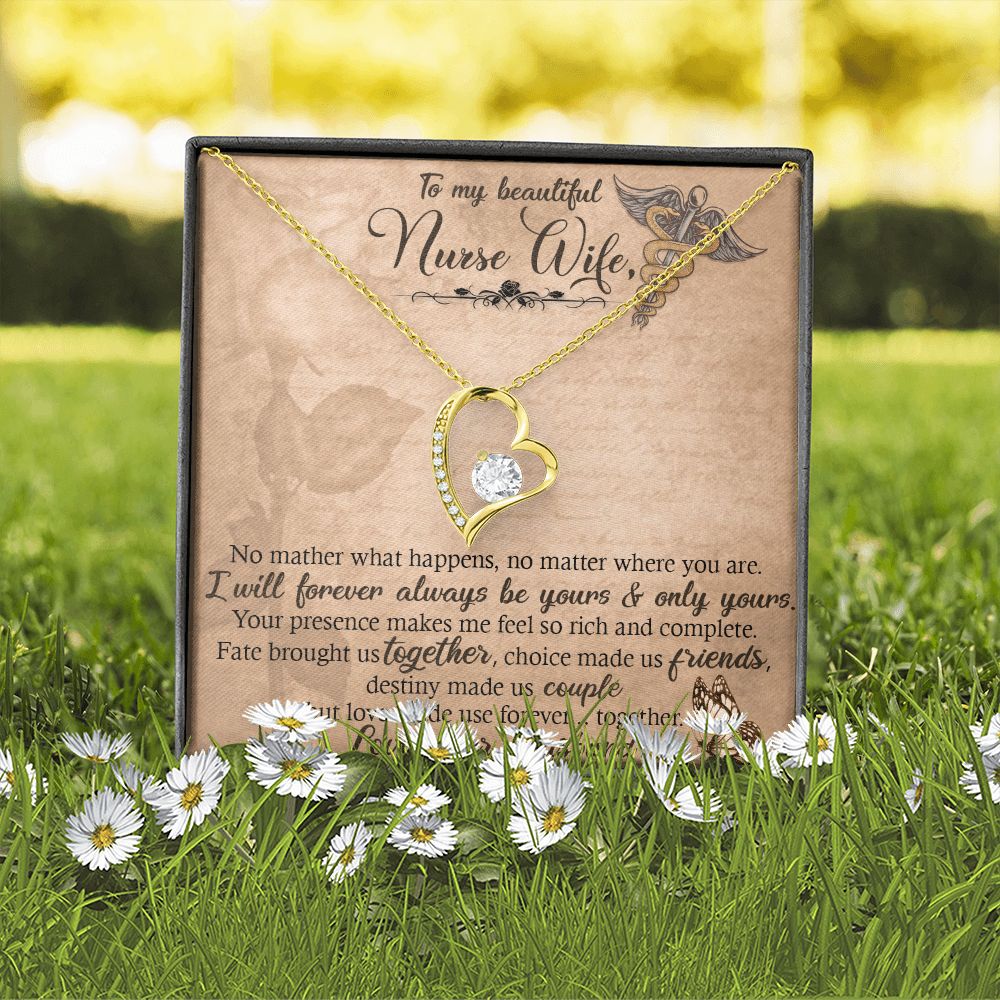 To my Wife Nurse In This Difficult Time Forever Necklace w Message Card-Express Your Love Gifts