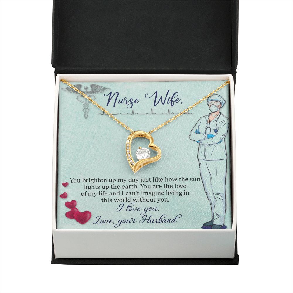 To my Nurse Wife Forever Necklace w Message Card-Express Your Love Gifts