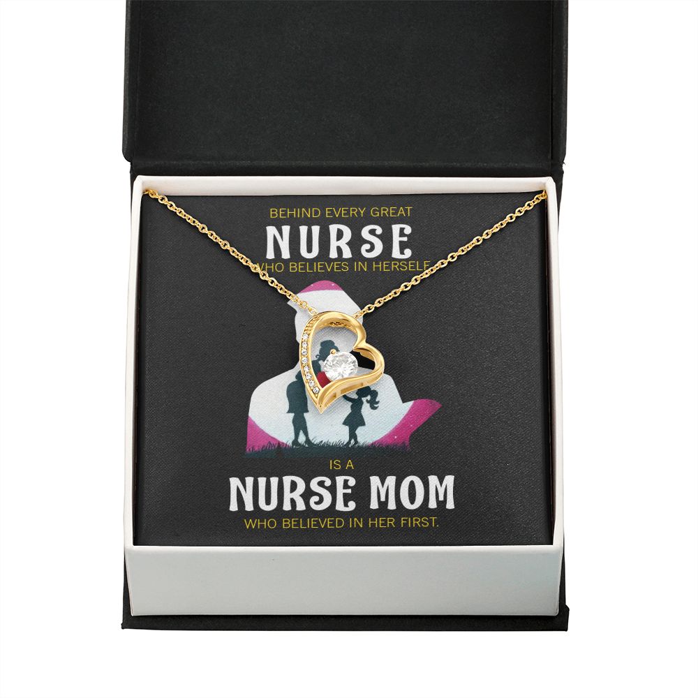 Behind Every Mom Nurse Forever Necklace w Message Card-Express Your Love Gifts