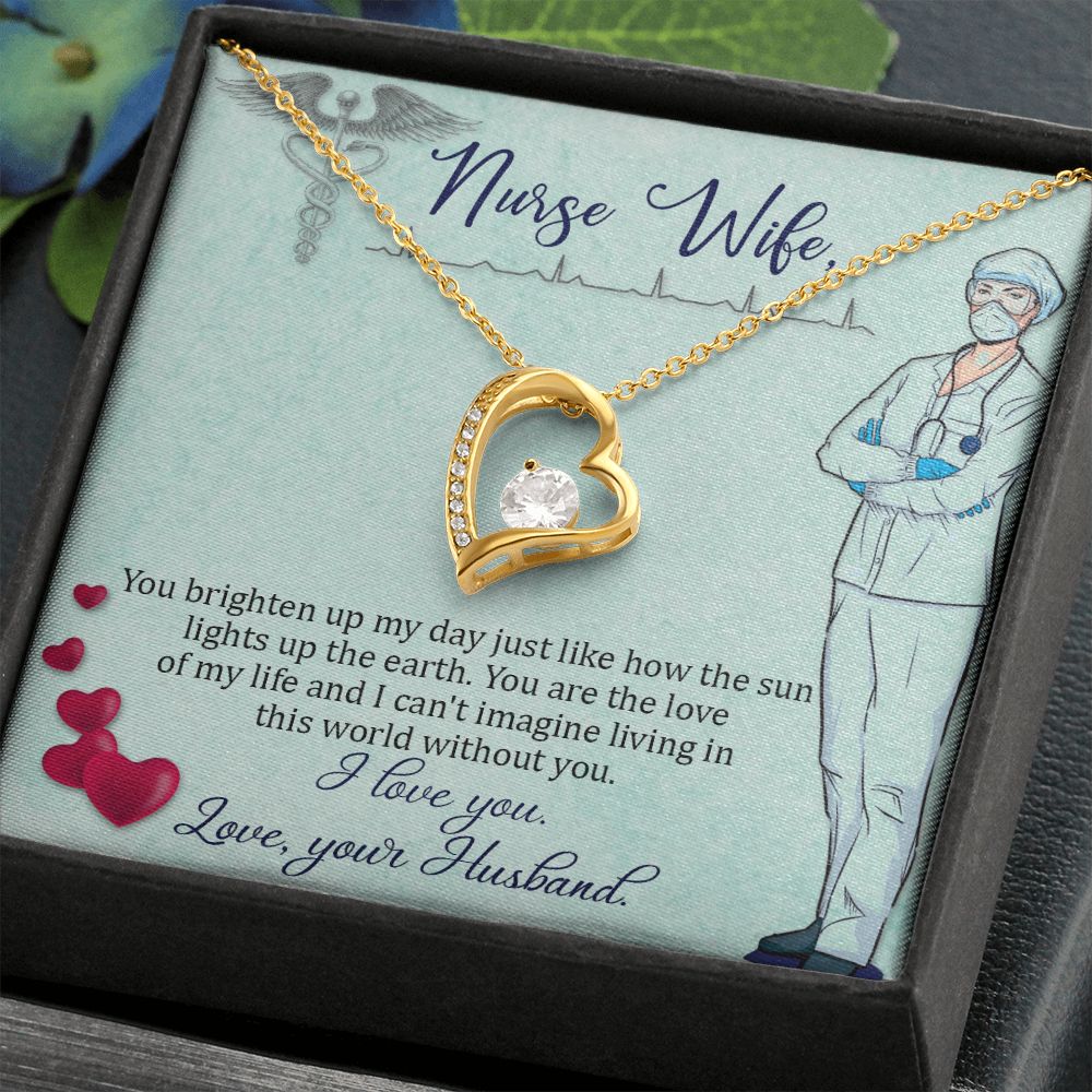 To my Nurse Wife Forever Necklace w Message Card-Express Your Love Gifts