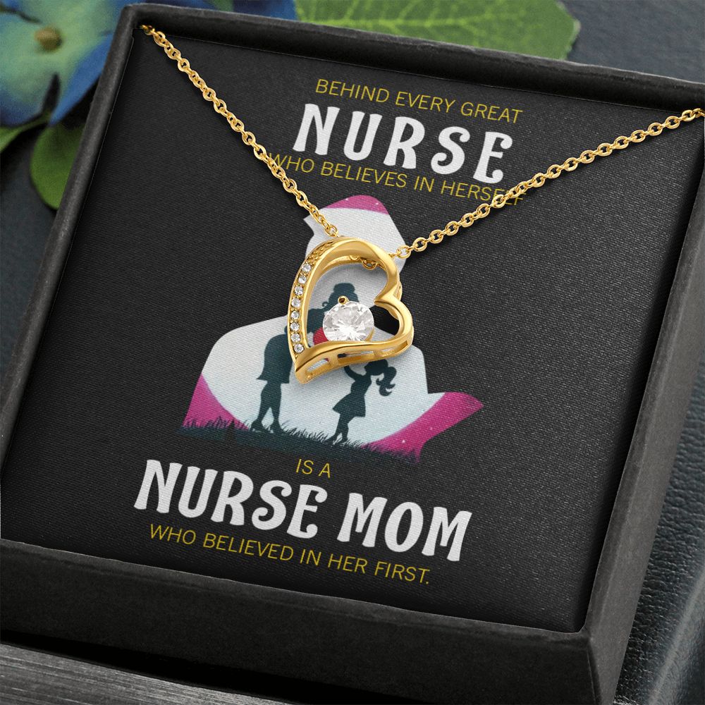 Behind Every Mom Nurse Forever Necklace w Message Card-Express Your Love Gifts