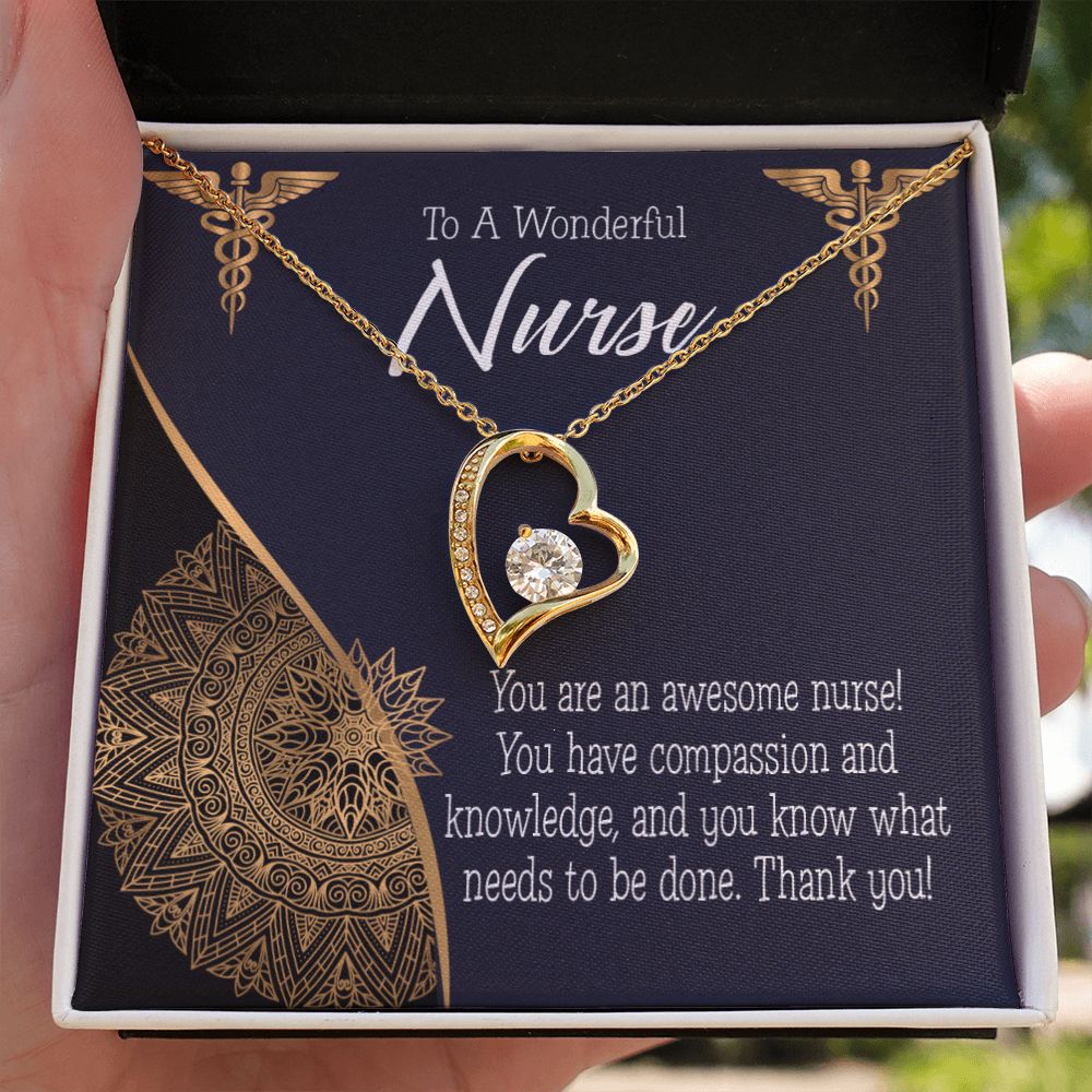 Awesome Nurse Forever Necklace w Message Card-Express Your Love Gifts