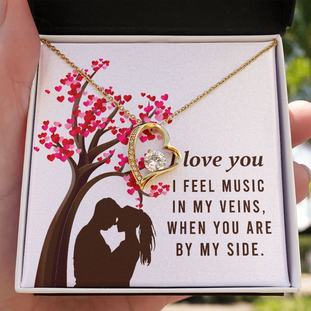 By My Side Forever Necklace w Message Card-Express Your Love Gifts