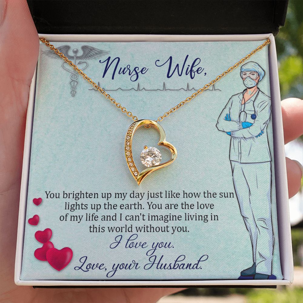 To my Nurse Wife Forever Necklace w Message Card-Express Your Love Gifts