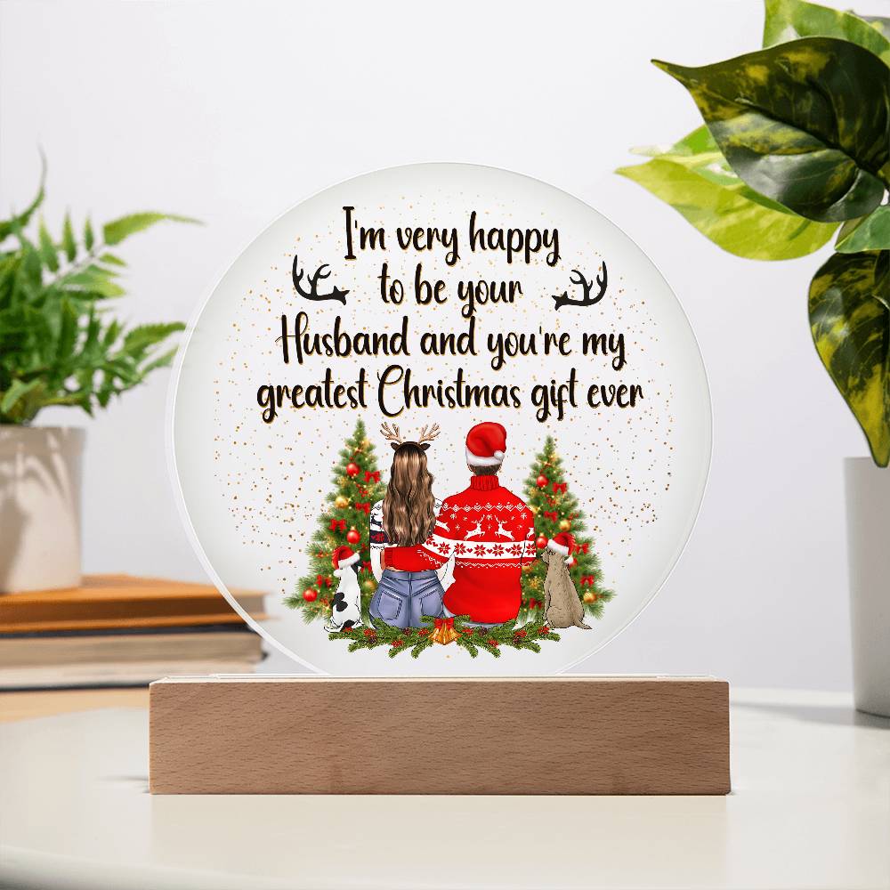 I'm Very Happy No Base Printed Circle Acrylic Plaque-Express Your Love Gifts