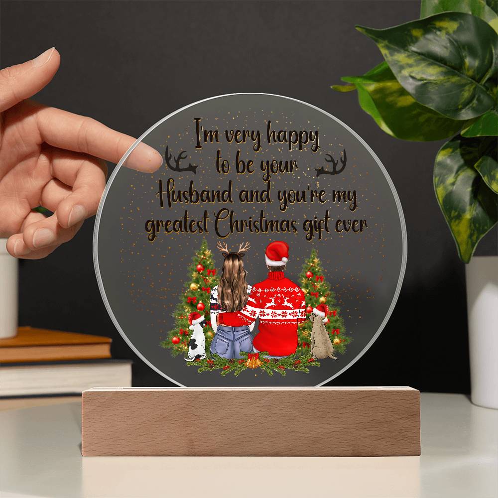 I'm Very Happy No Base Printed Circle Acrylic Plaque-Express Your Love Gifts