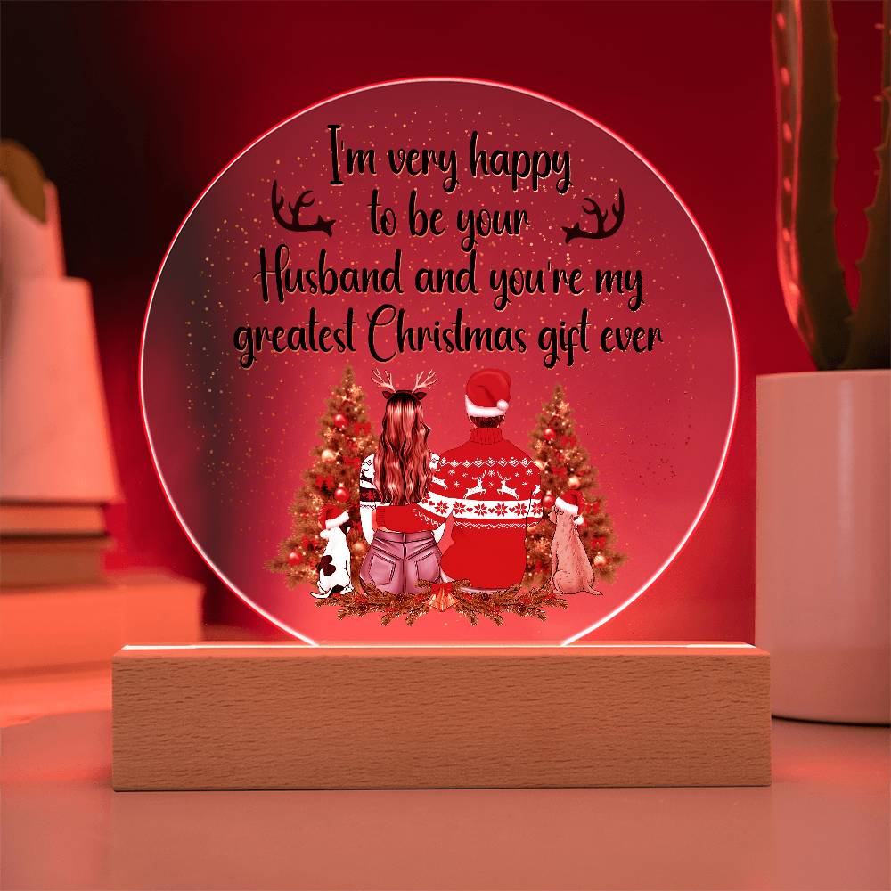 I'm Very Happy No Base Printed Circle Acrylic Plaque-Express Your Love Gifts