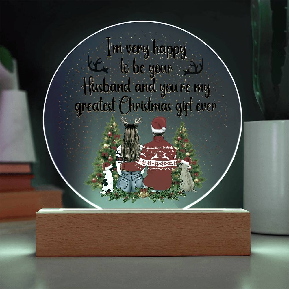 I'm Very Happy No Base Printed Circle Acrylic Plaque-Express Your Love Gifts