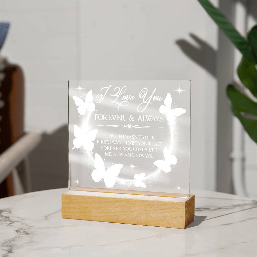 Butterfly Love Printed Square Shaped Acrylic Plaque-Express Your Love Gifts