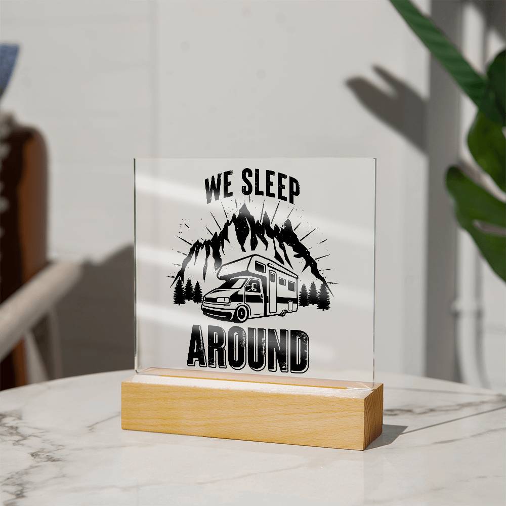 We Sleep Camping Printed Square Shaped Acrylic Plaque-Express Your Love Gifts