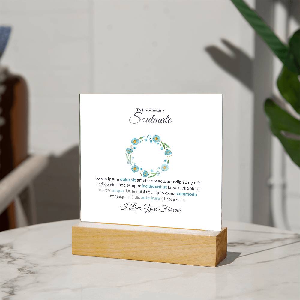 To My Amazing Soulmate Lorem Ipsum Printed Square Shaped Acrylic Plaque-Express Your Love Gifts