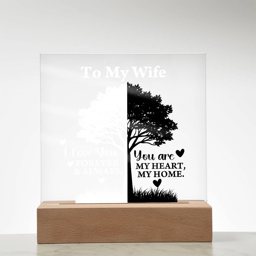 You Are My Heart Printed Square Shaped Acrylic Plaque-Express Your Love Gifts