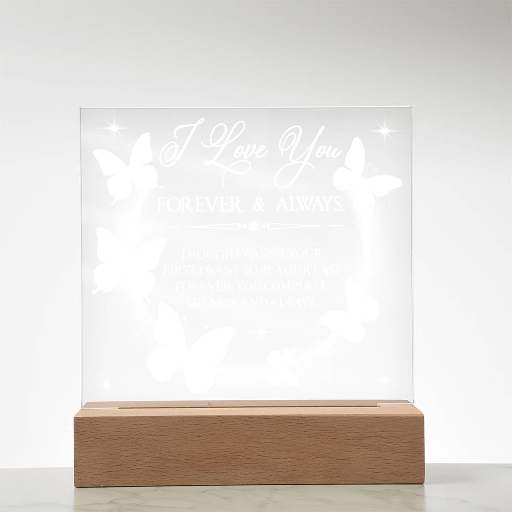 Butterfly Love Printed Square Shaped Acrylic Plaque-Express Your Love Gifts