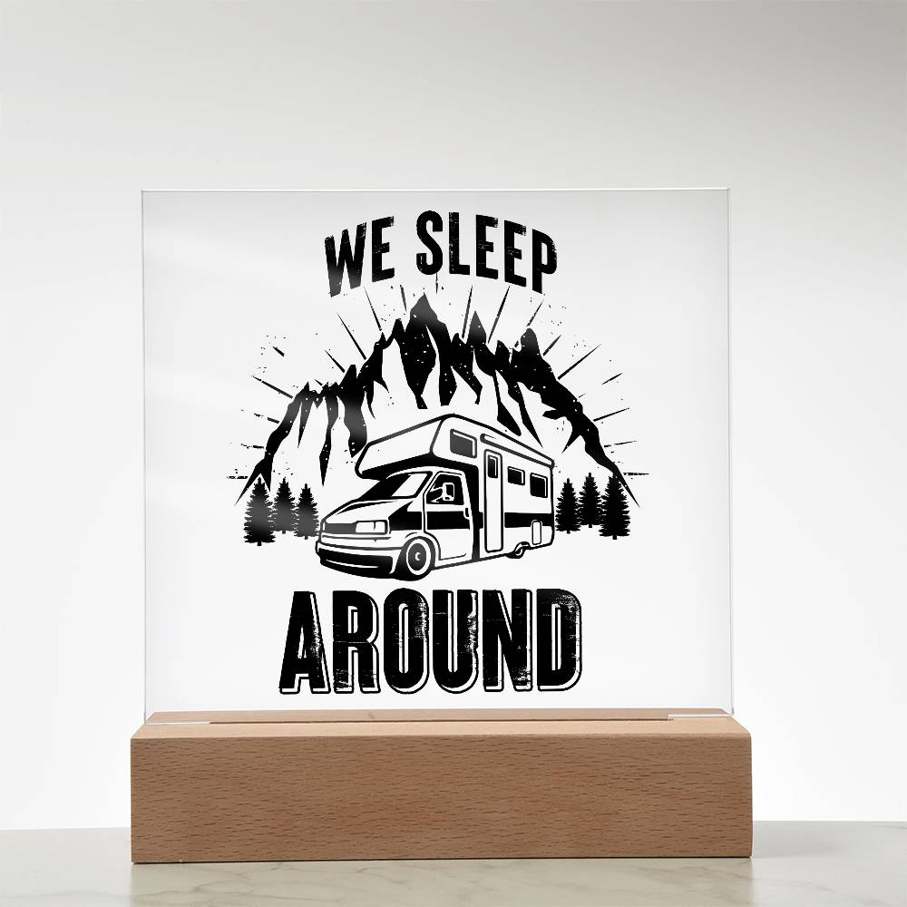 We Sleep Camping Printed Square Shaped Acrylic Plaque-Express Your Love Gifts