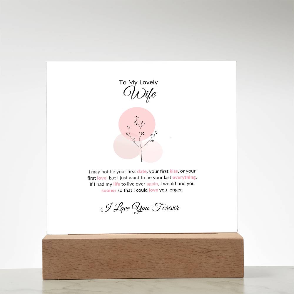 To My Wife Lorem Ipsum Baloon Printed Square Shaped Acrylic Plaque-Express Your Love Gifts