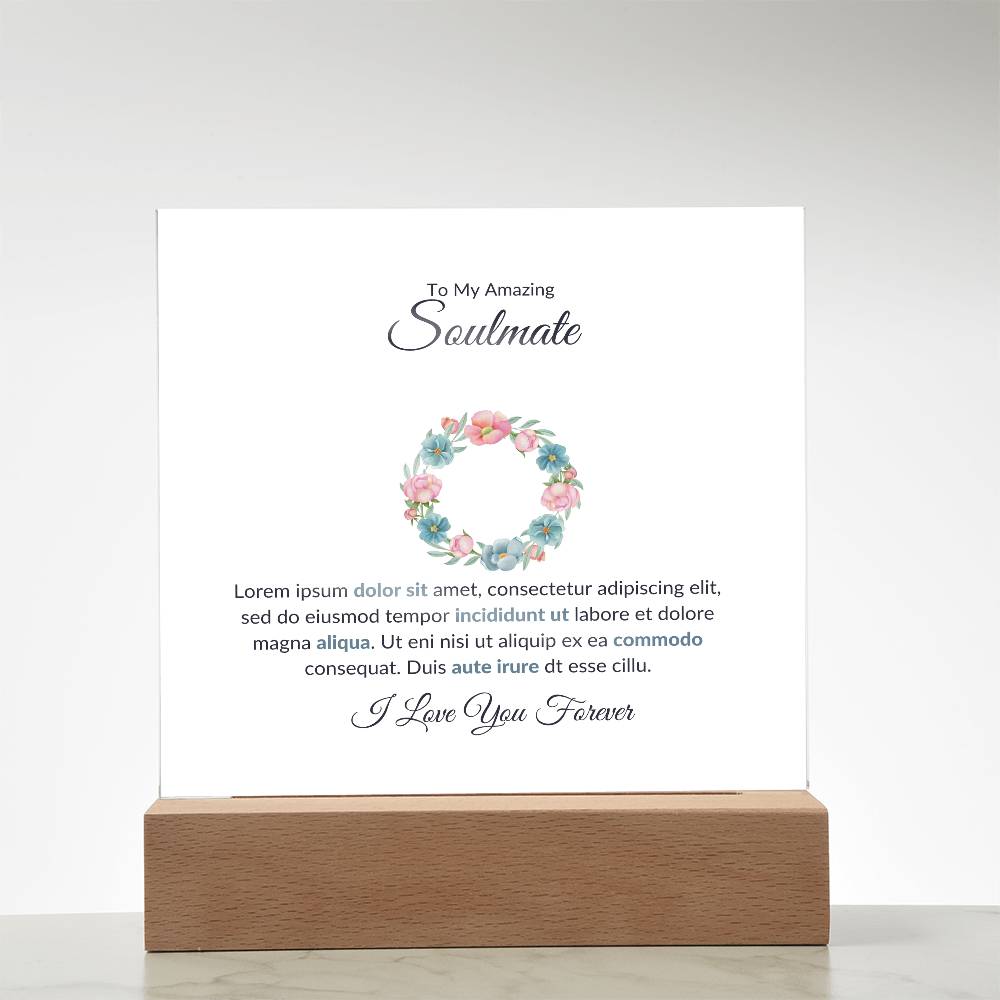 To My Soulmate Consectetur Printed Square Shaped Acrylic Plaque-Express Your Love Gifts