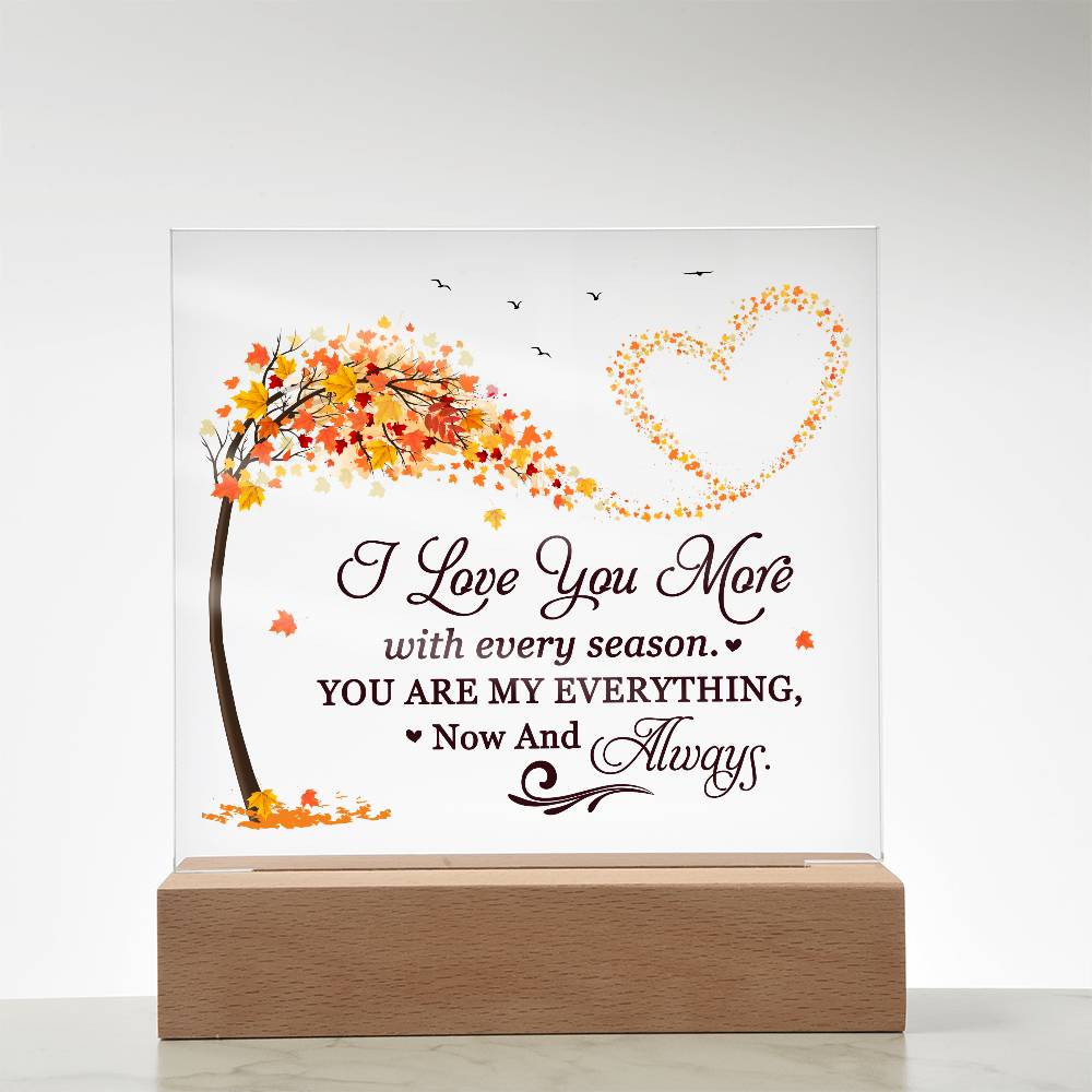 Love You More Printed Square Shaped Acrylic Plaque-Express Your Love Gifts