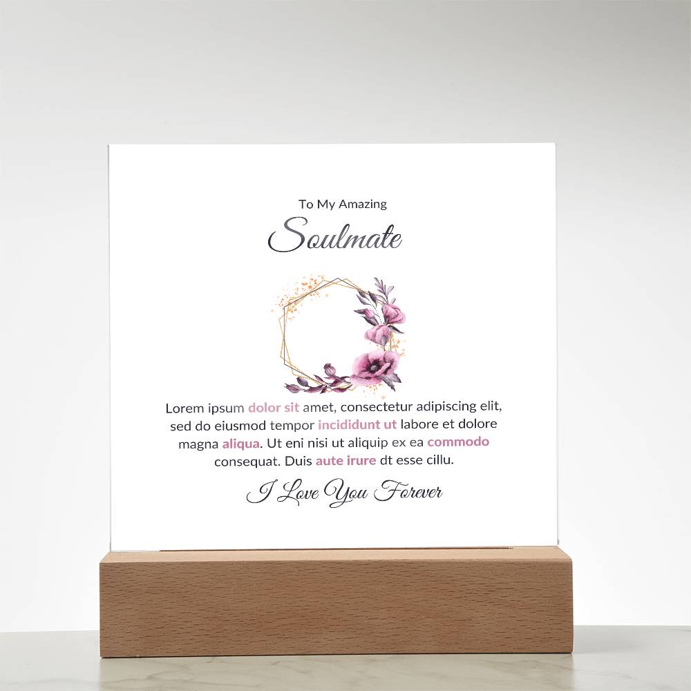 To My Soulmate Lorem Ipsum Printed Square Shaped Acrylic Plaque-Express Your Love Gifts