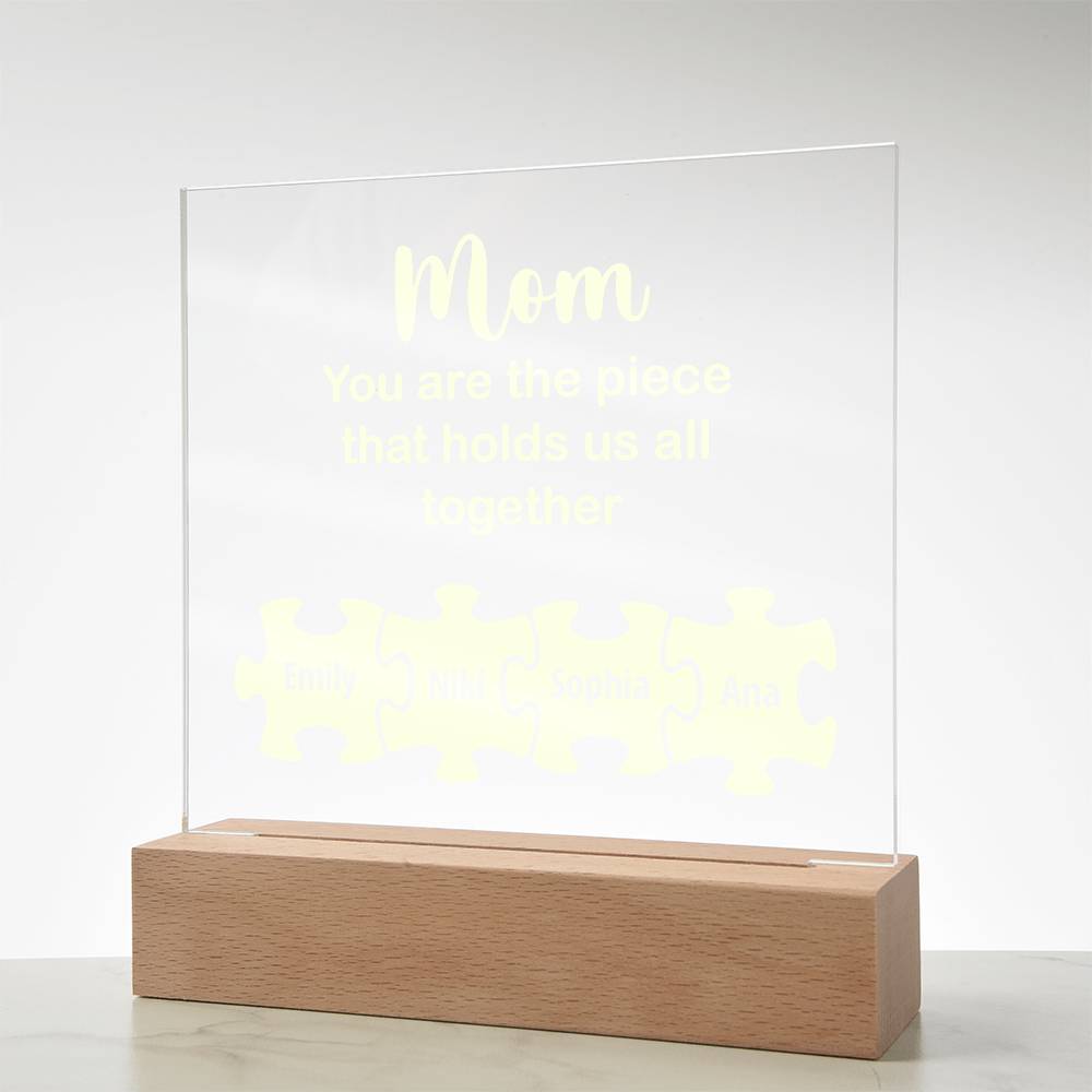 Mom You Are The Piece Printed Square Shaped Acrylic Plaque-Express Your Love Gifts