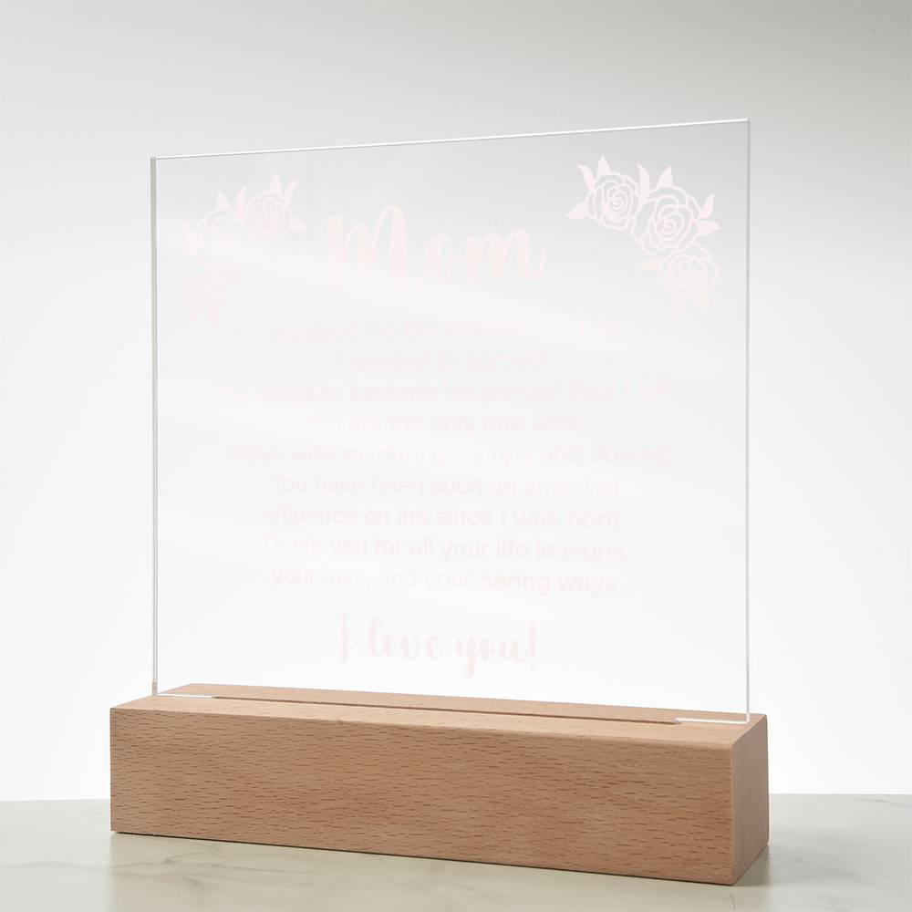 Mom You Gave Me the Confidence Printed Square Shaped Acrylic Plaque-Express Your Love Gifts