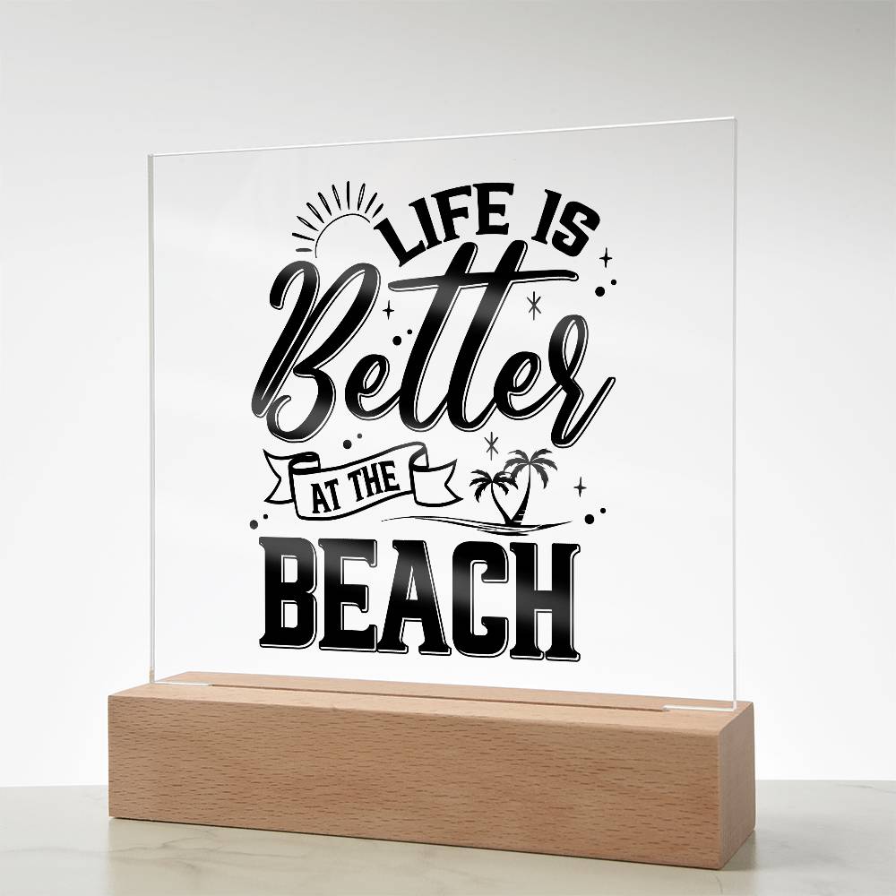 Better at the Beach Printed Square Shaped Acrylic Plaque-Express Your Love Gifts