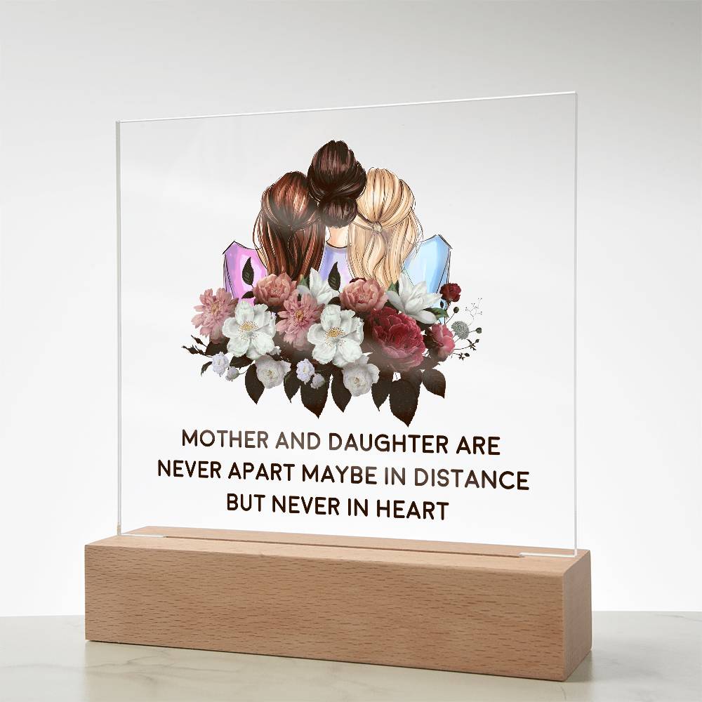 Mother and Daughter Are Never Apart Printed Square Shaped Acrylic Plaque-Express Your Love Gifts