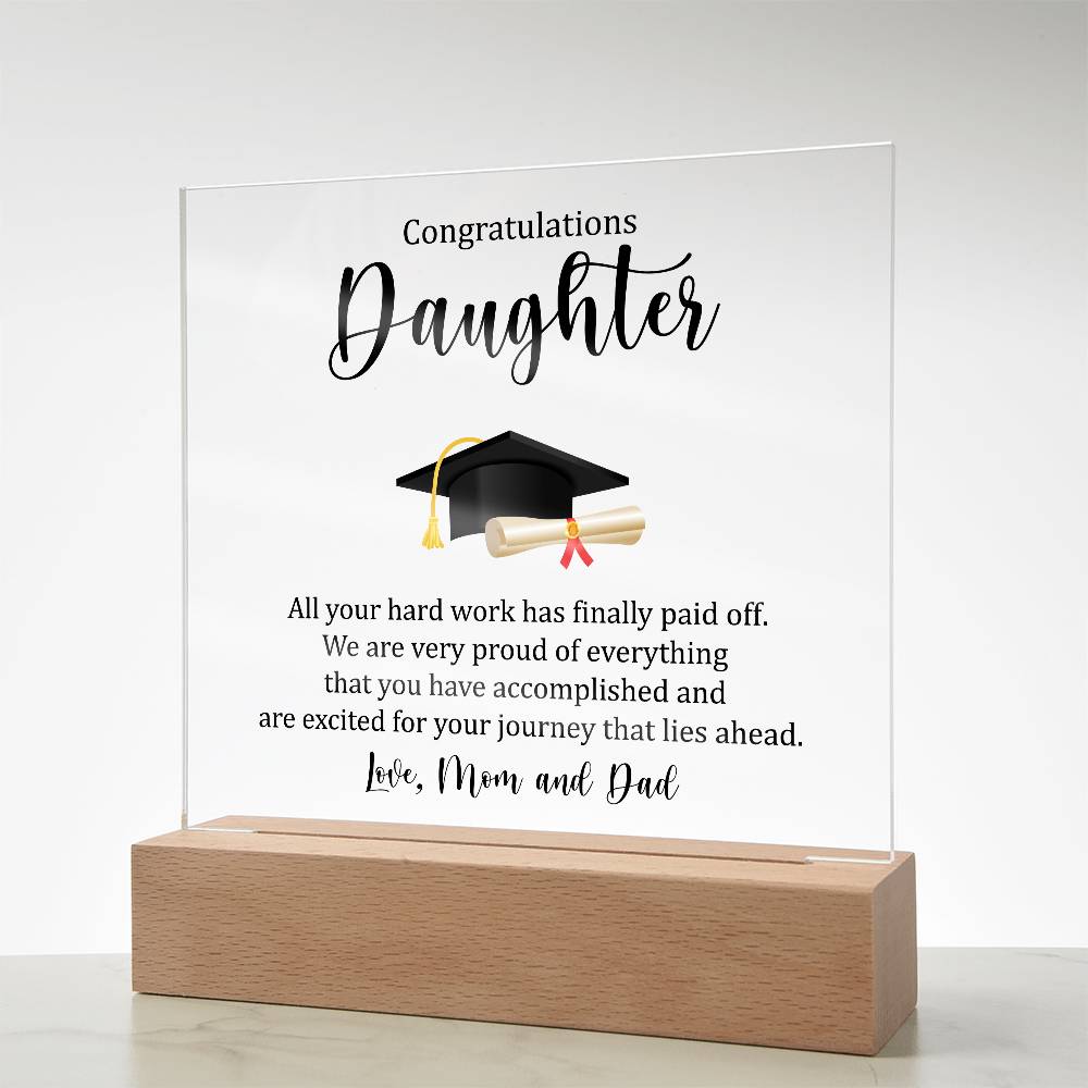 All Your Hard Work Printed Square Shaped Acrylic Plaque-Express Your Love Gifts