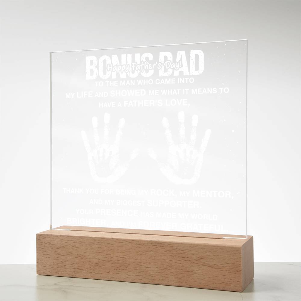 Bonus Dad To The Man Who Came Into Printed Square Shaped Acrylic Plaque-Express Your Love Gifts