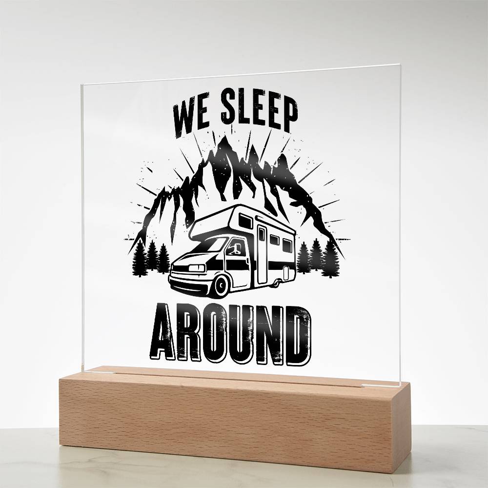 We Sleep Camping Printed Square Shaped Acrylic Plaque-Express Your Love Gifts