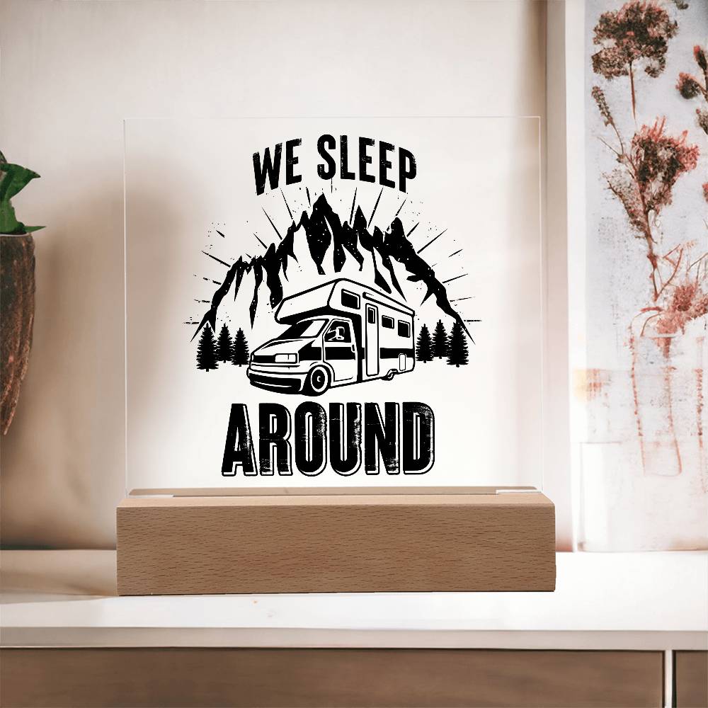 We Sleep Camping Printed Square Shaped Acrylic Plaque-Express Your Love Gifts